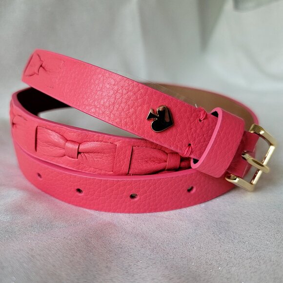 kate spade Accessories - NWT KATE SPADE Fuschia Leather Bow Belt